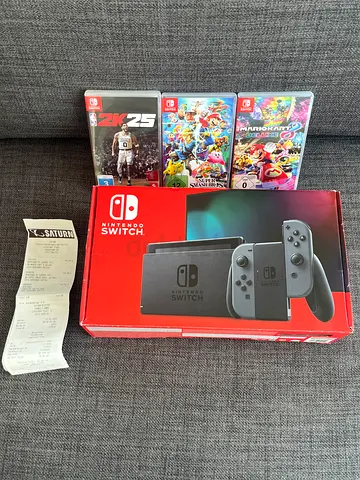 Nintendo Switch Grey – Like New – 3 Games Included – Original Box