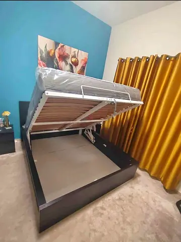‎Ikea king size hydraulic bed with Ikea mattress  ‎is available in excellent condition,
