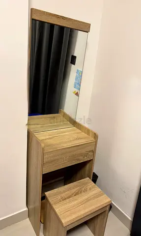 Wooden Dressing Table with Mirror  Stool – Good Condition