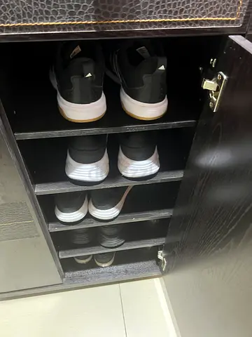 Stylish shoe cabinet, 15 shelves, 3 drawers, wood