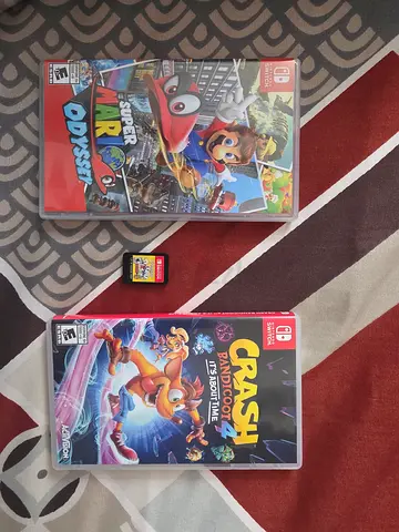 Nintendo Switch games: Super Mario Odyssey + Crash Bandicoot 4 + cuphead