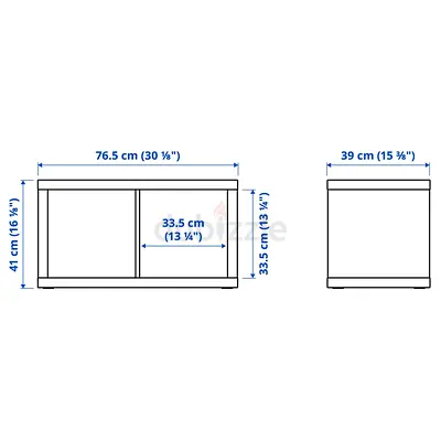 Ikea KALLAX Shelving unit, black-brown, 77x41 cm