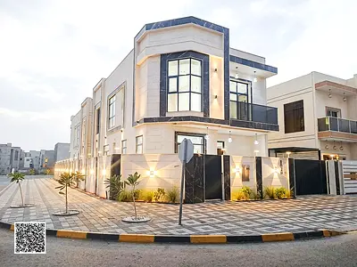 Villa (corner) for sale in Ajman | Al Zahiyah area | 5 bedrooms, majlis, 2 living rooms and maid's