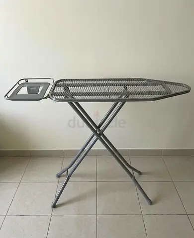 Sturdy Metal Mesh Ironing Board with Iron Rest - Good Condition