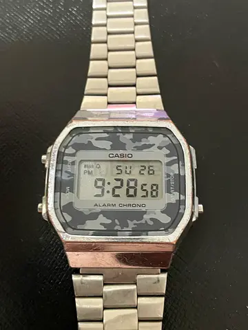 Vintage Casio Classic Digital Watch with Camouflage Face - Working