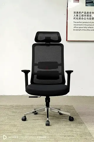 Ergonomic Office Chair with Headrest - Black Mesh, Adjustable Lumbar Support MAF-2243