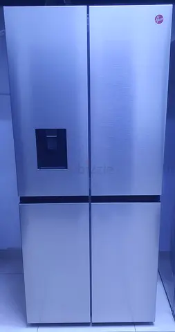 Hoover 4-Door Stainless Steel Refrigerator with Water Dispenser - Large Capacity
