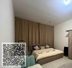 For annual rent, a furnished one-bedroom apartment in Al Rashidiya 1 area for 36,000 dirhams with pa