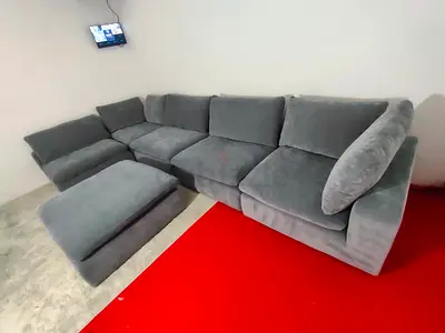 Pan home pianca feather 🪶 filled modular sofa with ottoman