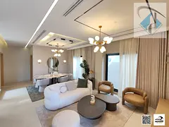 Furnished villa for rent in a prestigious area, finished in a modern style.