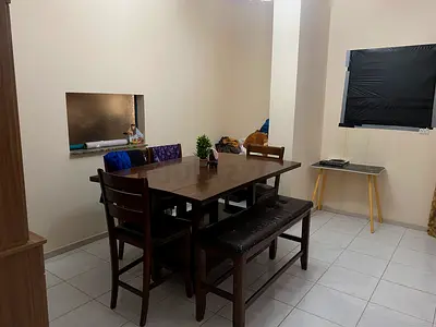 Solid Wood 6-Seater Dining Table with Bench and 4 Chairs - Dark Brown