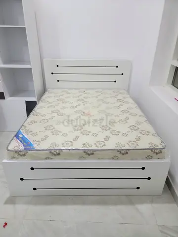 Brand new mdf queen size bed with medical mattress available.