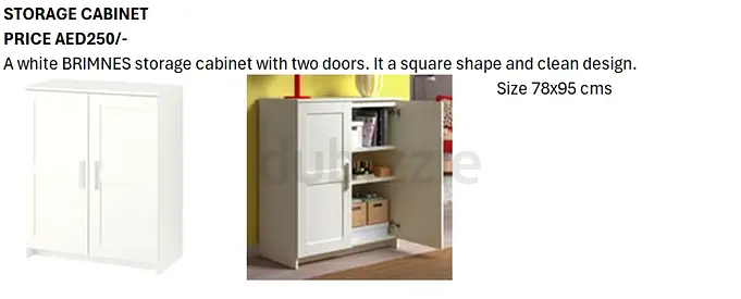 White BRIMNES Storage Cabinet - 2 Doors, Good Condition