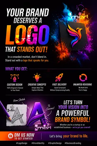 Logo Design Service Promotional Poster - Custom Branding Artwork