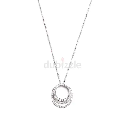 Authentic Cartier 2024 18k White Gold Pave Diamond Etincelle de Pendant Necklace
