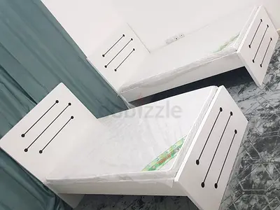 White Single Beds with Mattresses -