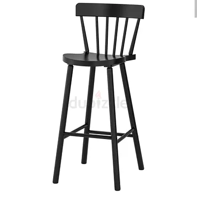 Wooden Bar Stool with Backrest — 103 cm Height, new ×2