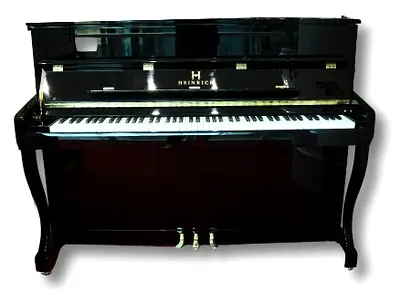 Heinrich Upright Piano - Polished Black, Good Condition