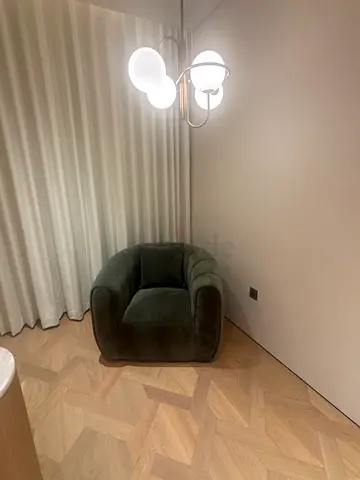 Single Velvet Accent Armchair — Green, Modern Curved Design