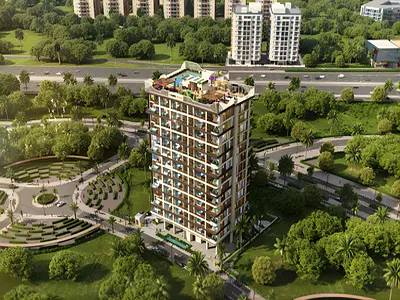 سكاي لاين فيو 2 غرف نوم | إمباير جاردنز | شقة مفروشة | تراس مغطس خاص