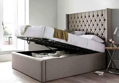 Brand New Luxury King Size Bed with Hydraulic Storage - Fully Custom Made - UAE Sharjah Manufactured
