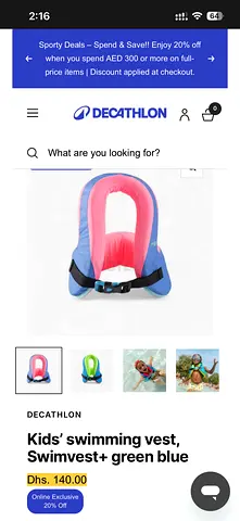 Kids Swim Vest / Swim Seat - Pink  Blue, Size Small (Decathlon)