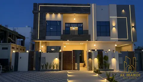 فيلا فاخرة للبيع في الحليو عجمان | 🛏️ 5 غرف ماستر + 🌅 روف | 🌳 ارتداد 25 متر | 10% مقدم | شامل رسوم التسجيل | تصميم عصري