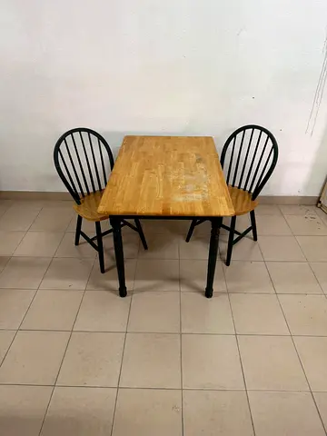 Dining table with two chairs