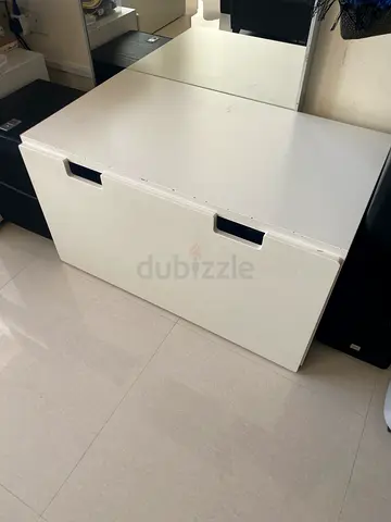 White under-bed storage drawer / low cabinet, good condition