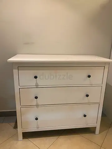 White 3-Drawer Chest / Dresser - Solid and Compact