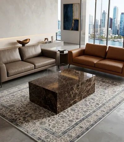 Elegant Marble Dark Emprador Marble Coffee Table