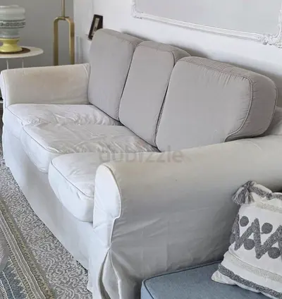 Beige Two-Seater and Three Seater Sofas