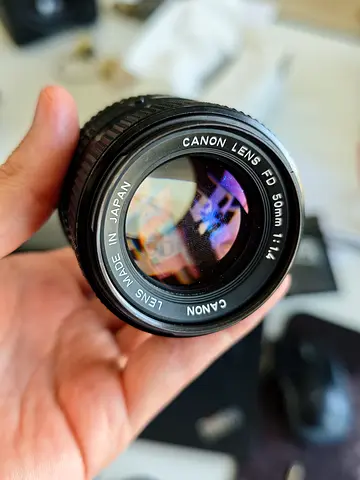 Canon FD 50mm f/1.4 Manual Focus Lens (Made in Japan) - Good Condition with adapter to Fuji X Mount.