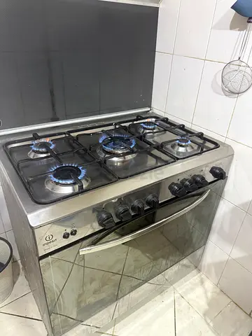 Used 5-Burner Stainless Steel Gas Cooker with Oven - Good Working Condition