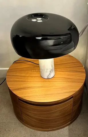 2 Modern Round Wooden Side Table Nightstand