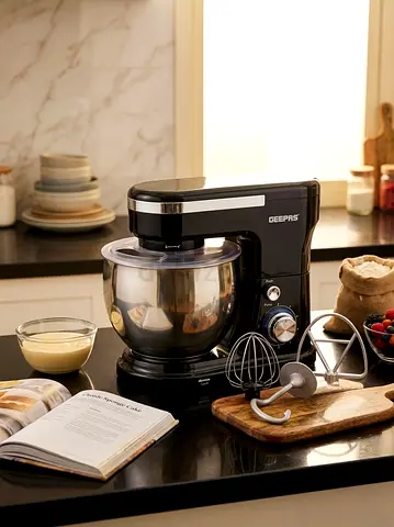 Geepas Stand Mixer with Stainless Bowl and Attachments - Excellent Condition