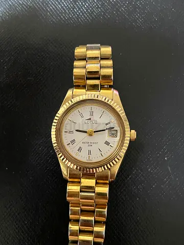 Lotus Gold-Tone Womens Wristwatch with Date