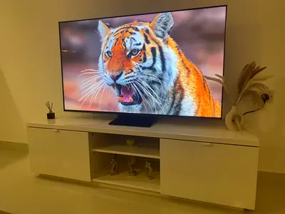 55” TCL 4K QD Mini LED Smart TV (Like New) + TV Unit