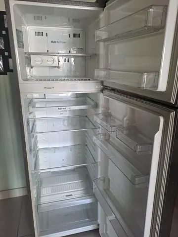Large Double-Door Refrigerator with Glass Shelves - Clean Interior