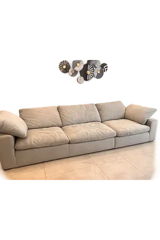 Grey 3-Seater Fabric Sofa in Good Condition