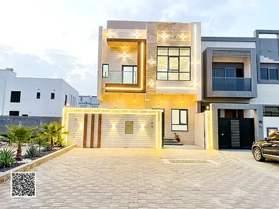 Villa (Sikka) for sale in Ajman | Al Zahiyah area | 6 rooms, majlis, hall, maid's room and roof | Freehold for all nationalities | Price is negotiable
