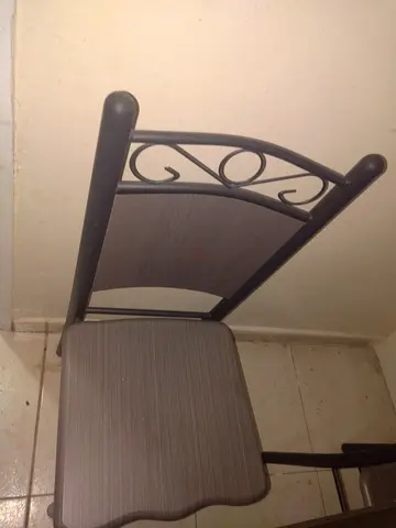 Simple metal dining 4 chair with padded seat