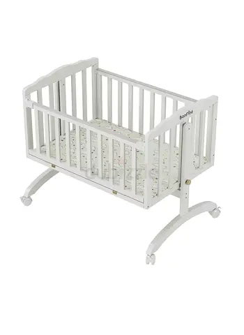 Wooden Baby Cradle / Bassinet with Wheels