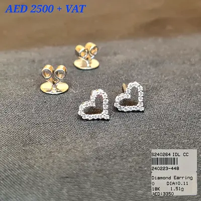 Diamond Earrings pair 18k white gold