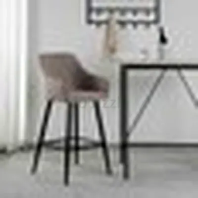 Modern Fabric Dining Chair with Wooden Legs - Light Grey (Set of 2