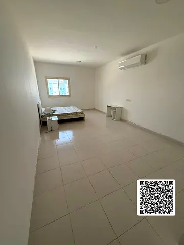 For annual rent in Ajman ♨️ Studio apartment with separate kitchen and spacious living area 👈 Location: Al Rashidiya 1, near Al Khor Towers, second