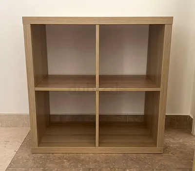 Light Oak 4-Cube Storage Shelf - Good Condition