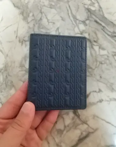 Brand New Slim Leather Card Holder - Navy Blue