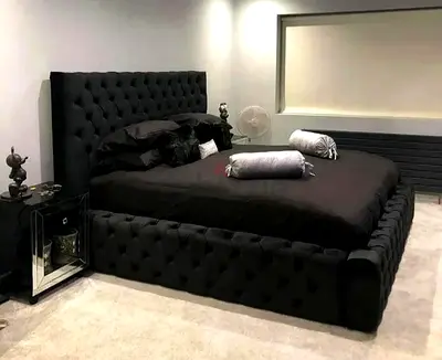 Super King Size Custom Velvet Bed For Sale