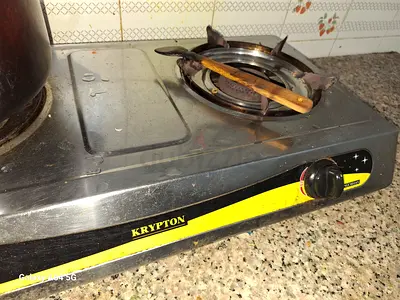 Krypton single-burner gas stove  with Cylinder  – used, stainless steel